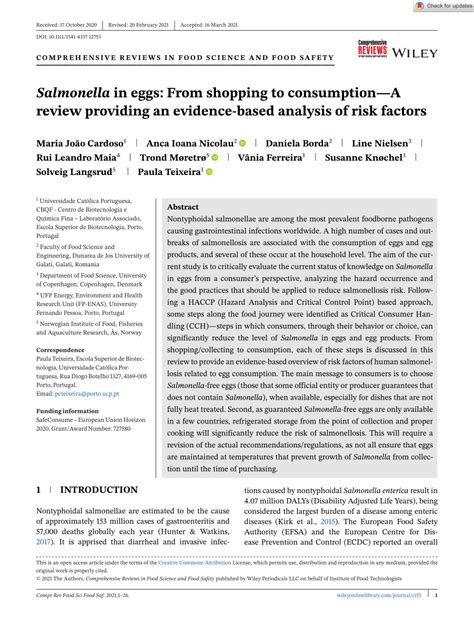 chances of salmonella from raw egg|Salmonella in eggs: From shopping to consumption—A review providin.